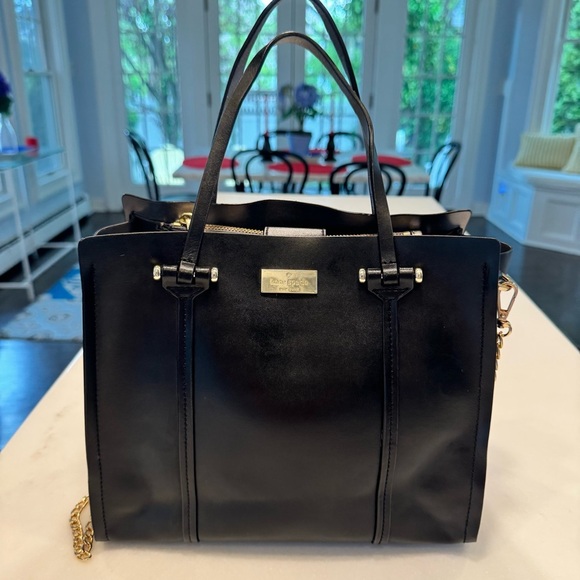 Kate Spade Arbour Hill Small Elodie Tote Purse Black Leather, Gold Accents - Picture 2 of 16
